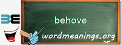 WordMeaning blackboard for behove